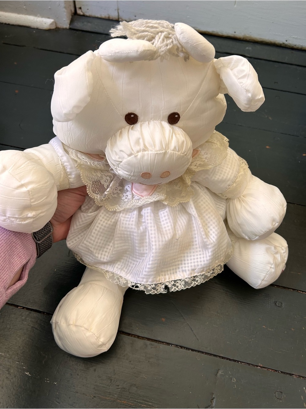 Fisher Price 1986 Vintage Puffalump White Cow 16" Nylon Plush Toy